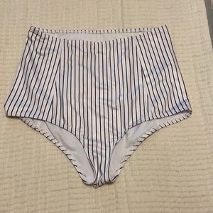 Kortni Jeane stripped printed high-waisted bottoms